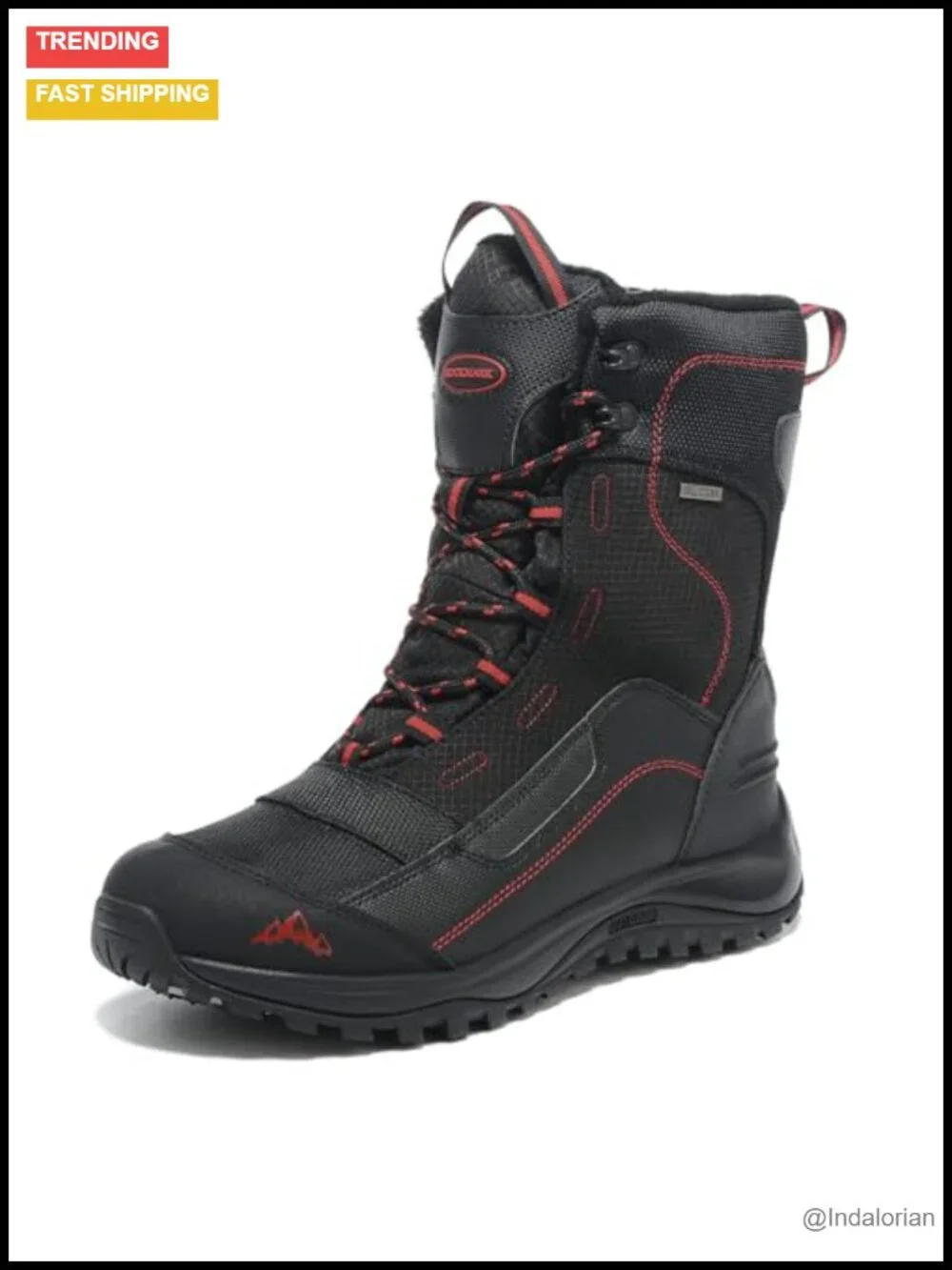 Men's Winter Snow Boots Waterproof Warm Mid Calf Fur Lined Non-Slip Hiking